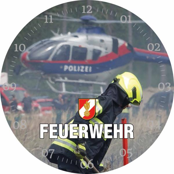 Glasuhr FEUERWEHR 29cm - FW3
